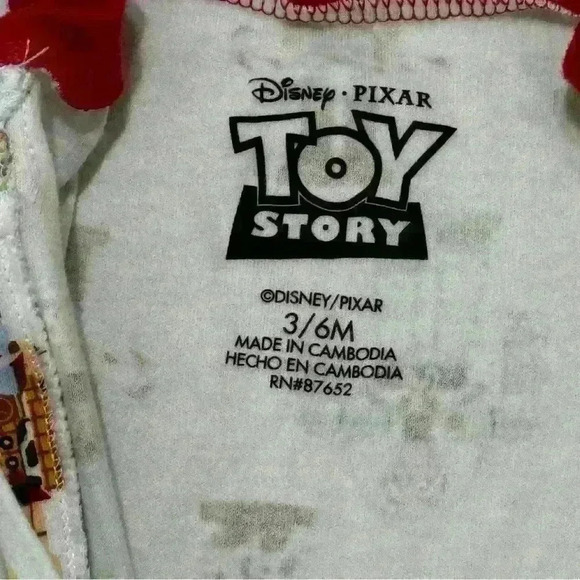 💙🩷Disney Pixar Unisex Toy Story Holiday Baby Pajamas Size 3-6M, Woody & Buzz - Picture 4 of 7